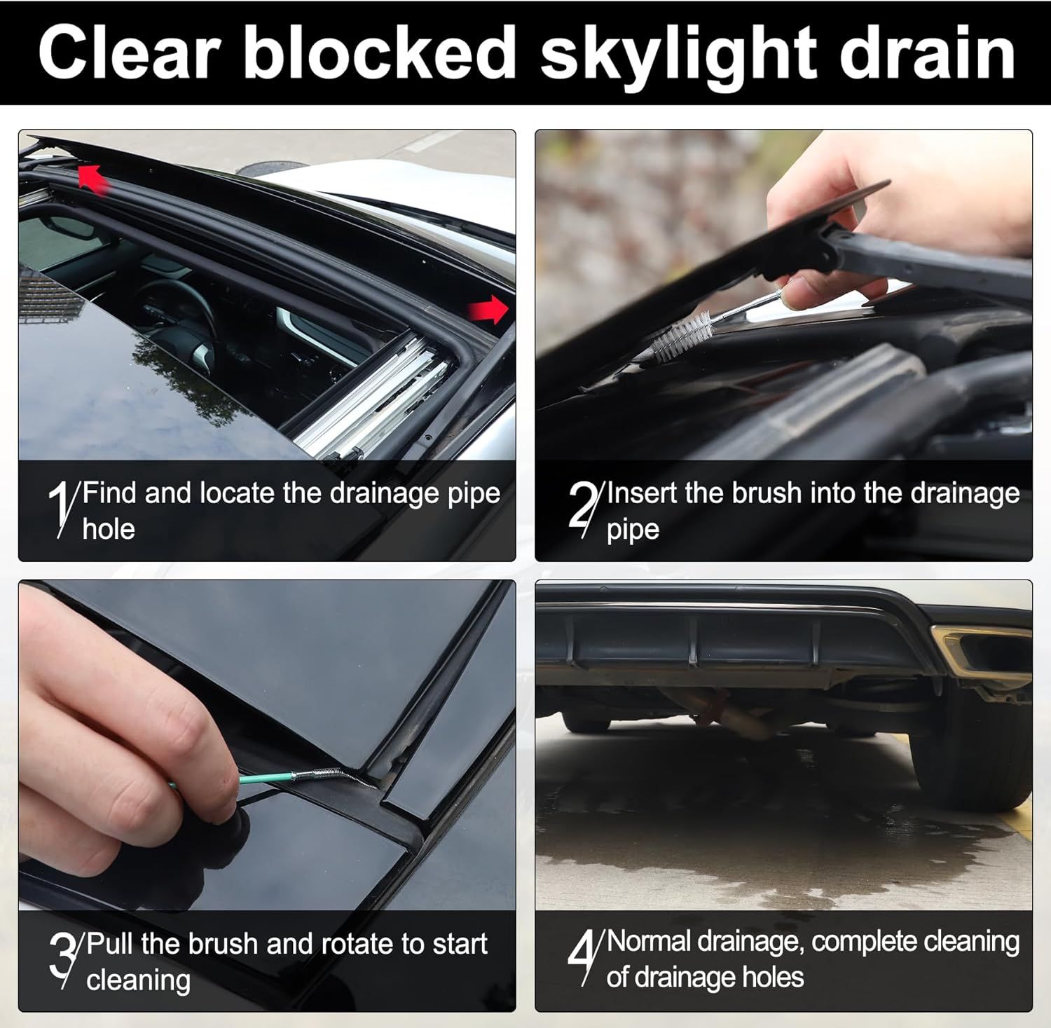 Auto Sunroof Drain Pipe Cleaning Tool, Windshield Wiper Drain Hole, Narrow Car Drain Pipe Cleaning Tool, 3m_xx, Made of Steel, Clear Color - Image 2