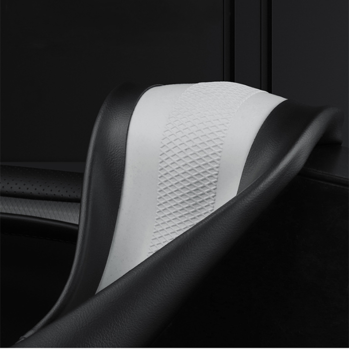 Fits Tesla model3/y/modelx/s steering wheel cover - Tesla special D-shape (two-color line) with logo - 36cm/1pc, Made of Fabric - Image 4