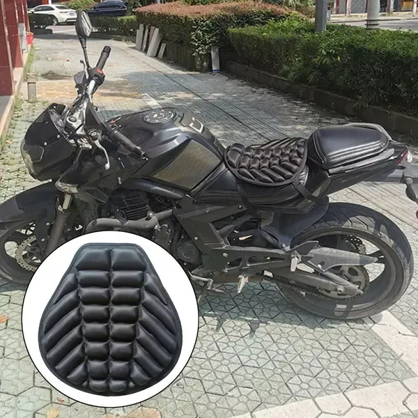 Sturdy Heavy Duty Replacement Motorcycle Seat Cushion Gel Seat Motorcycle Cushion, Made of Lycra, Black Color, Top Quality - Image 1