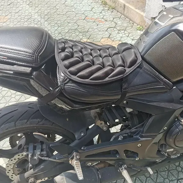 Sturdy Heavy Duty Replacement Motorcycle Seat Cushion Gel Seat Motorcycle Cushion, Made of Lycra, Black Color, Top Quality - Image 3