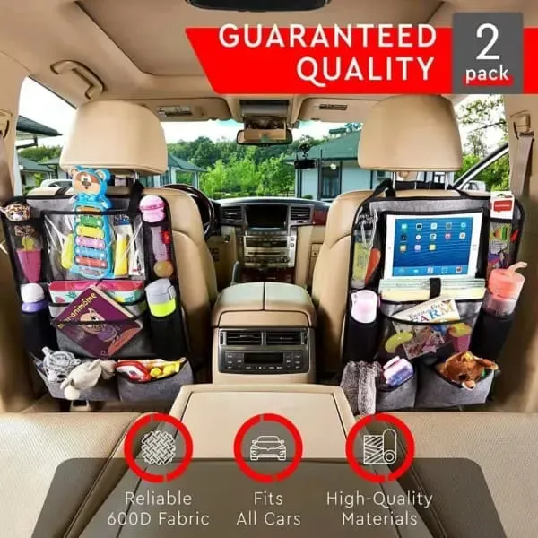 Sturdy Heavy Duty Backrest Storage – Backrest Pocket for Kids in the Car Organizer—pa, Black Color, 1 Pcs Pack - Image 1