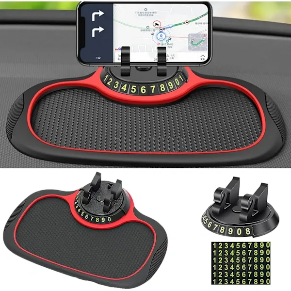 Reliable Professional Compatible Non-slip car dashboard mat with phone holder and storage pockets, Made of Pvc - Image 1