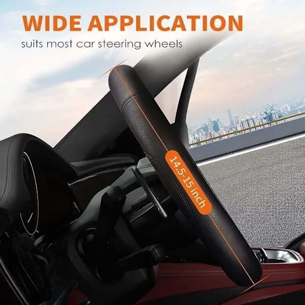 Car bumper protector - Fits various cars, durable leather protector with non-slip inside, suitable for 14.5\