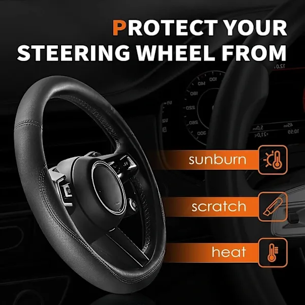 Car bumper protector - Fits various cars, durable leather protector with non-slip inside, suitable for 14.5\