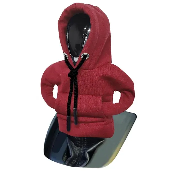 High Performance Replacement Car Hoodie Protection Design Decoration Gear Shift Lever - Red, Made of Cotton + Polyester - Image 1