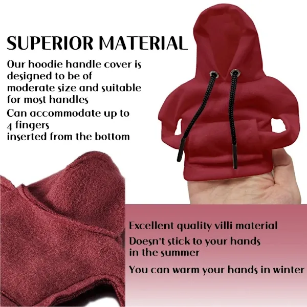 High Performance Replacement Car Hoodie Protection Design Decoration Gear Shift Lever - Red, Made of Cotton + Polyester - Image 2