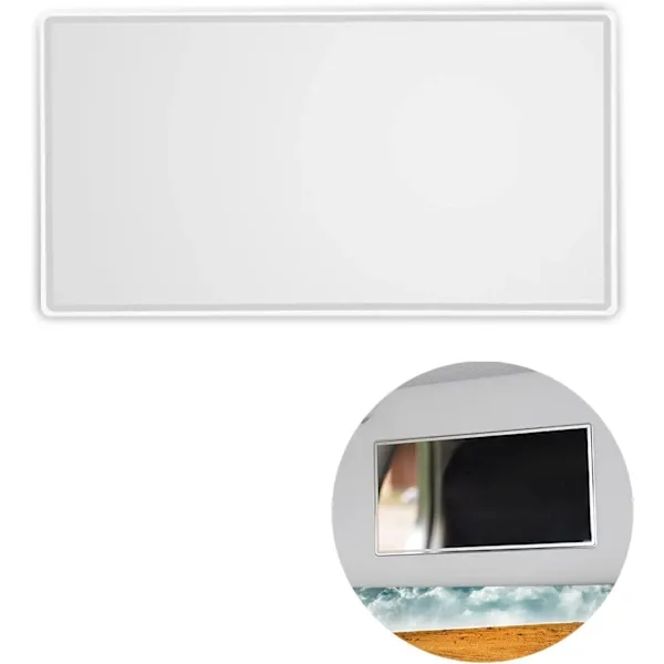 Portable Car Vanity Mirror, Self-Adhesive for Sunshade, for Rearview Universal for Back Seat Bathroom Bedroom, Replacement Part - Image 1