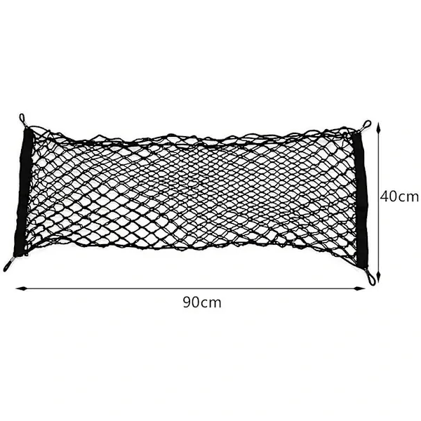 High Performance Luggage net for car, flexible luggage net, safety net with 4 hooks, Made of Nylon, Black Color - Image 2