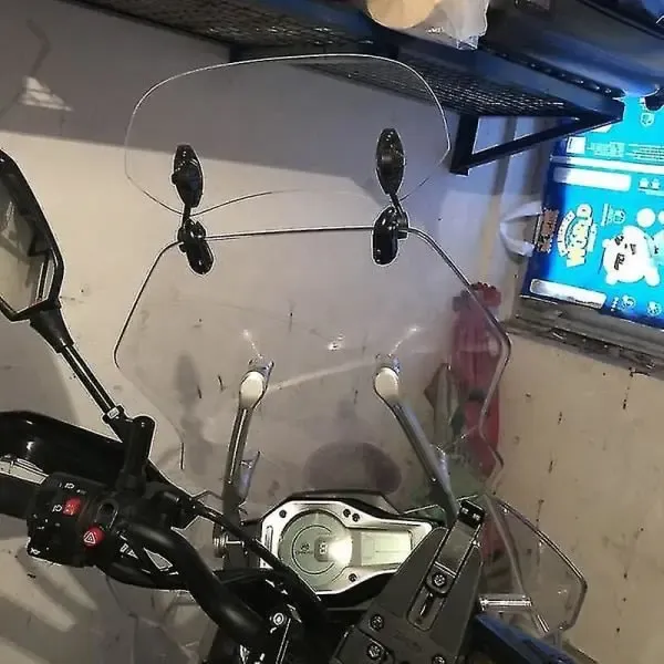 Transparent Color Universal Motorcycle Adjustable Windshield Extension Windscreen Spoiler Deflector, Made of Plastic - Image 2