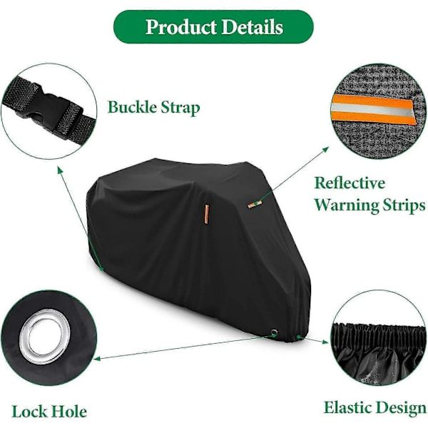 Replacement Waterproof cover for outdoor tricycle, electric recumbent bike, 190x76x112 cm with reflective strips, Made of Fabric - Image 4