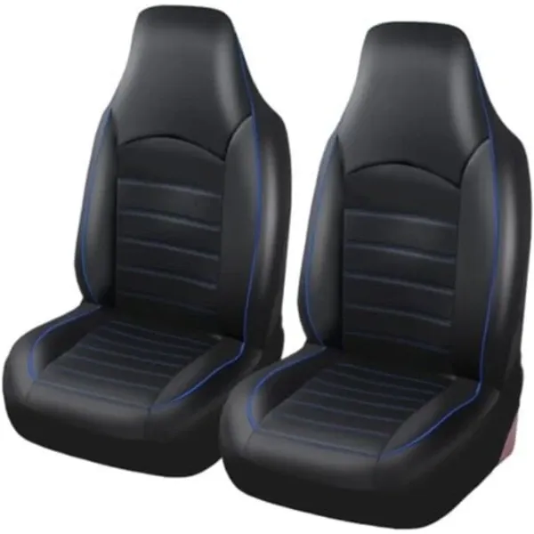 TS-Classique Universal Front Seat Covers Replacement for  Car, Car Seat Covers Front, Blue, Made of Leather, Gray Color - Image 1