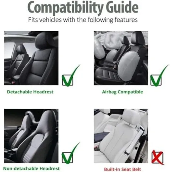 TS-Classique Universal Front Seat Covers Replacement for  Car, Car Seat Covers Front, Blue, Made of Leather, Gray Color - Image 4