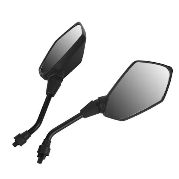 Replacement Rearview Mirrors Pair Universal Motorcycle Modification Rearview Mirror Motorcycle Accessories Black (10mm), Made of Abs - Image 1