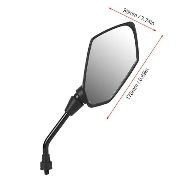 Replacement Rearview Mirrors Pair Universal Motorcycle Modification Rearview Mirror Motorcycle Accessories Black (10mm), Made of Abs - Image 3