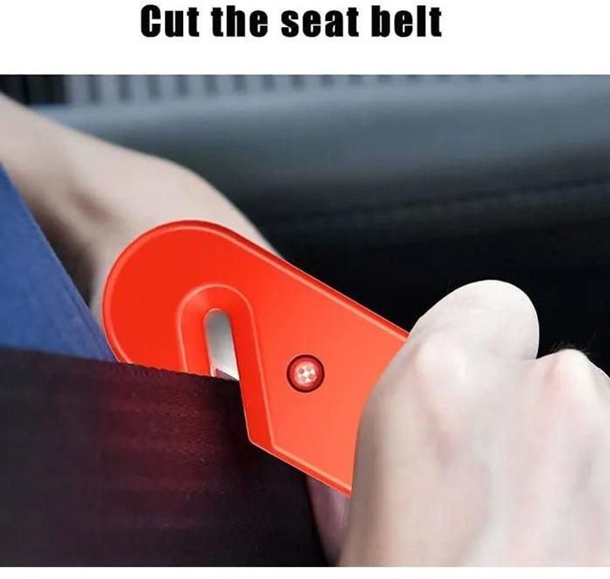 Compatible Car security hammer, 2 pieces, window breaker and seatbelt cutter-lifehammer-safety hammer car-emergency hammer, Made of Steel - Image 4
