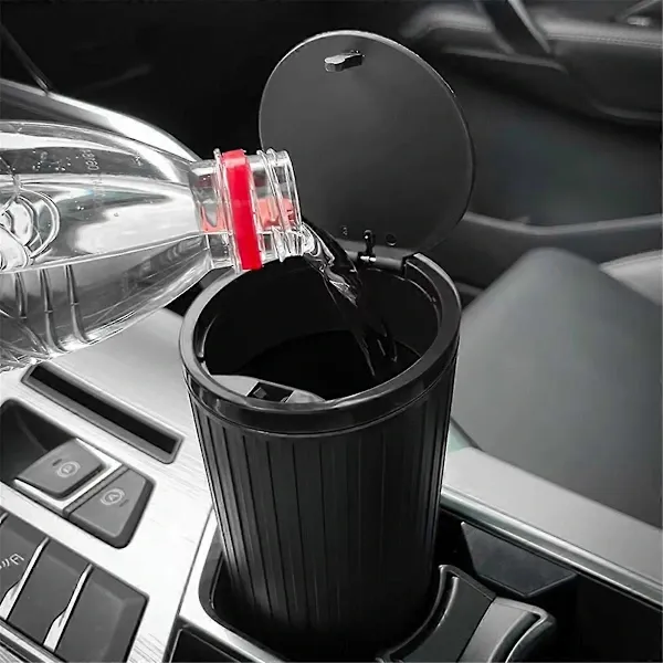 Pressure Type Car Trash Can with Lid, Waterproof Inner Container Replacement for  Car Cup Holder, Multifunctional Car, Made of Plastic - Image 2