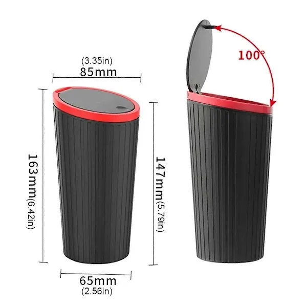 Pressure Type Car Trash Can with Lid, Waterproof Inner Container Replacement for  Car Cup Holder, Multifunctional Car, Made of Plastic - Image 3