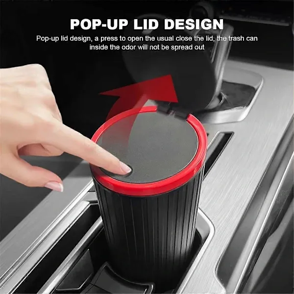 Pressure Type Car Trash Can with Lid, Waterproof Inner Container Replacement for  Car Cup Holder, Multifunctional Car, Made of Plastic - Image 4