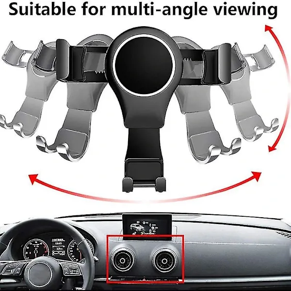 Replacement for - A3 8v S3 2014-2019 Mobile Phone Holder Mobile Mount Car Mount Accessories Black, Made of Aluminum - Image 5