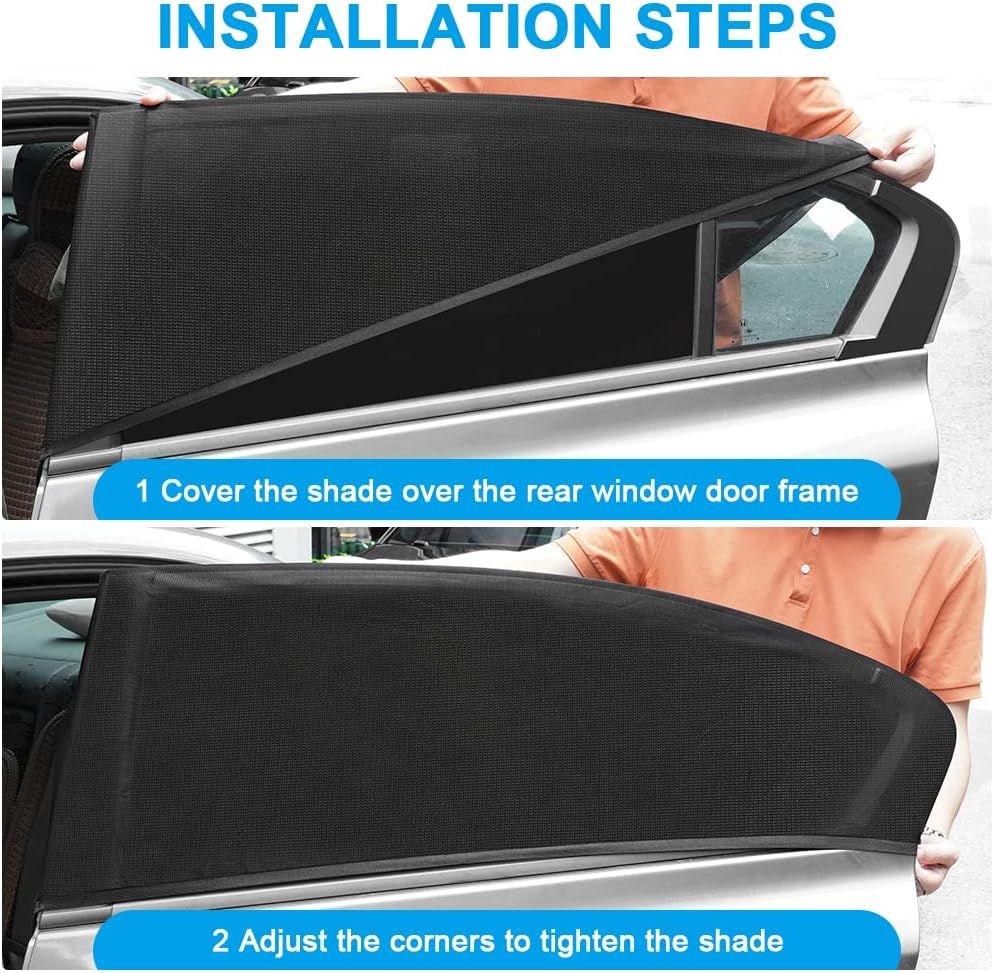 sunshade car baby child, 2 pieces with UV protection, universal window rear side net for children pets, Replacement Part - Image 4
