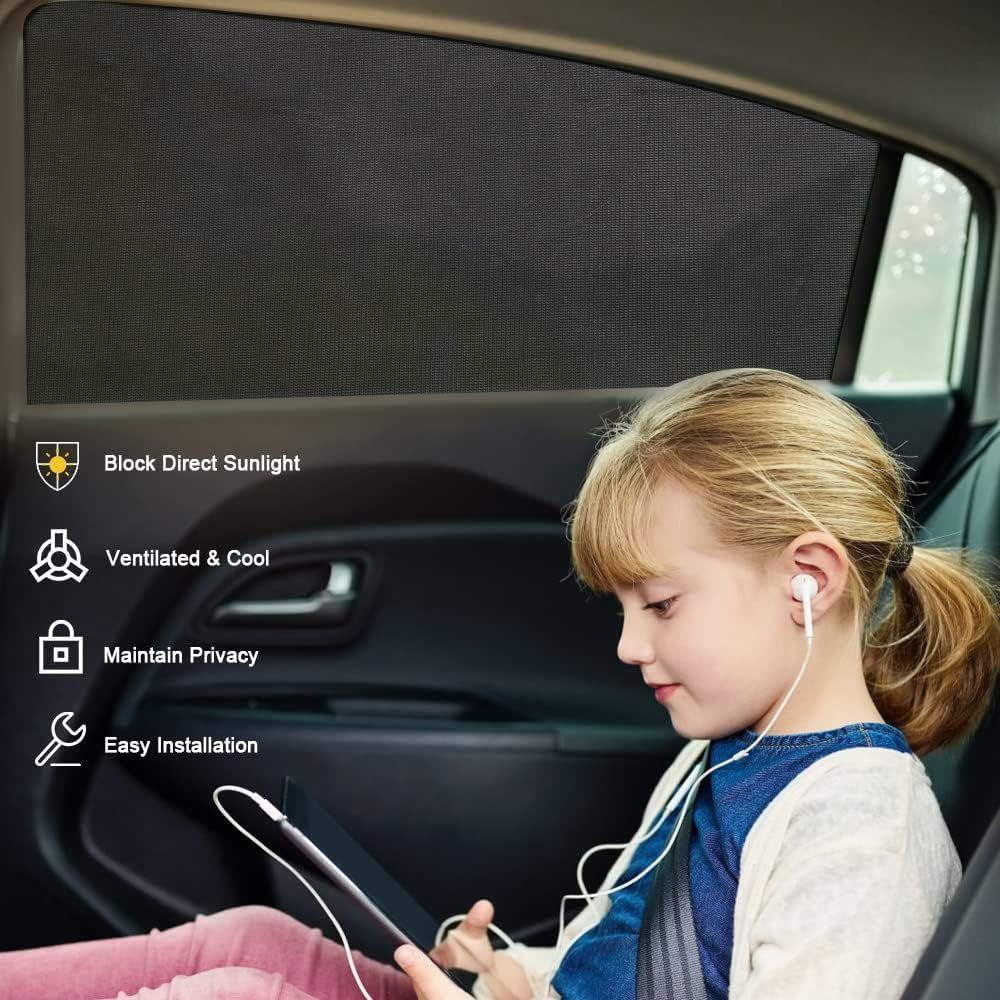 sunshade car baby child, 2 pieces with UV protection, universal window rear side net for children pets, Replacement Part - Image 7