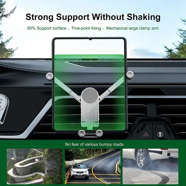 Replacement Gravity Biltelefonhållare Kompatibel med Samsung Galaxy Z Fold 4/z Fold 3, Car Air Vent Clip Mount Smart Phone Stand Silver - Image 3