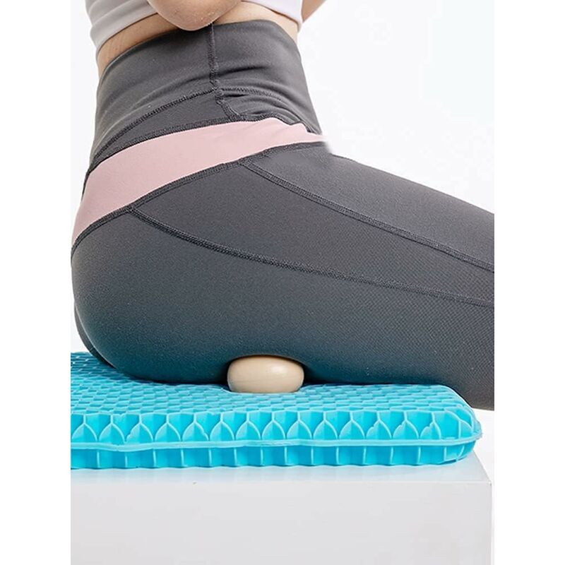 Thick Gel Seat Cushion with Non-Slip Coating Breathable Honeycomb Pattern Absorbs Pressure Points for Car Office Chair Wheelchair (Milk Blue) - Image 2