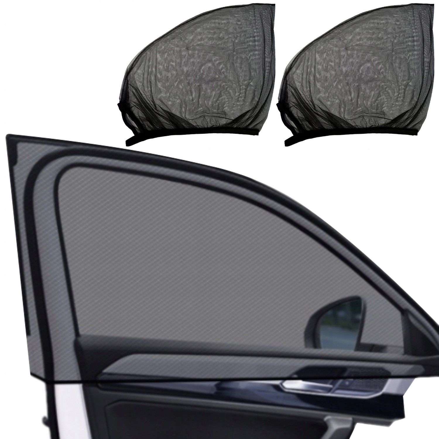 Sturdy Heavy Duty Sunshade / Mosquito Net for Car - Attached over the car door, Made of Nylon, Top Quality, Easy to Use - Image 1