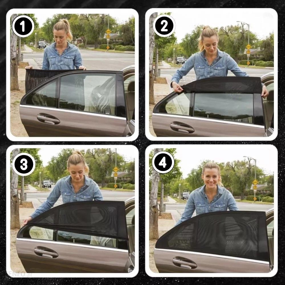 Sturdy Heavy Duty Sunshade / Mosquito Net for Car - Attached over the car door, Made of Nylon, Top Quality, Easy to Use - Image 7