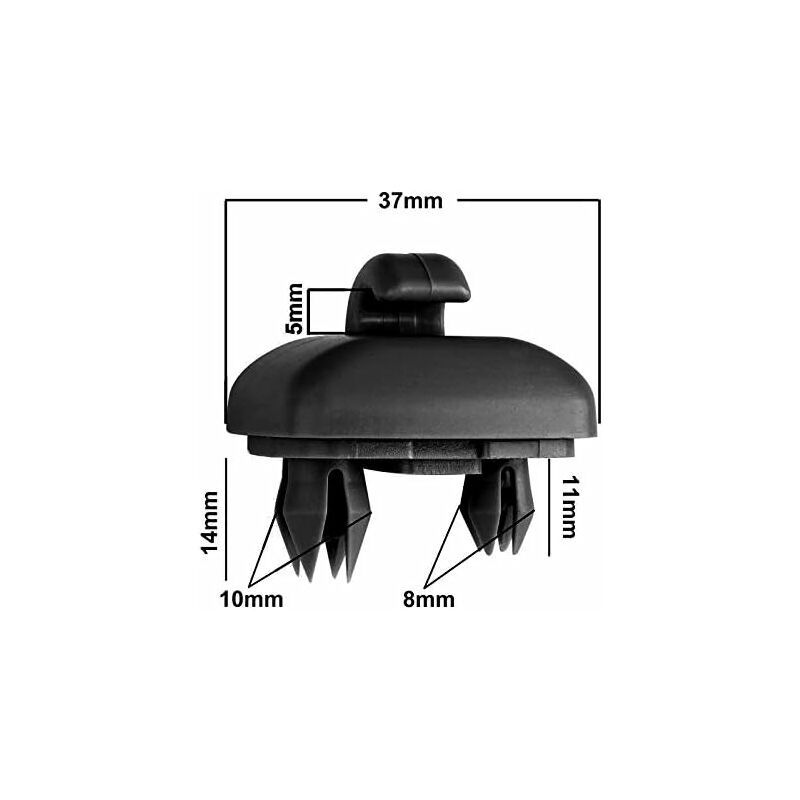 Pack - Compatible with Audi A4 A5 S5Q3 Q5 Car Sun Visor Clip Fastener Bracket 8U0857562A (Black), Made of Plastic - Image 4