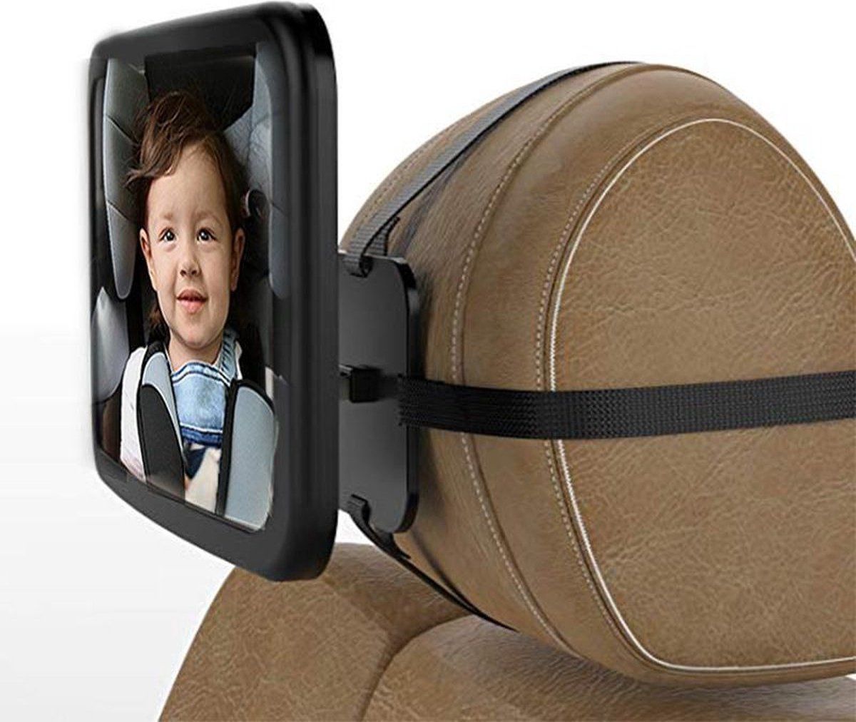 Compatible Backseat Mirror for Baby & Child - Car Accessories - Shatterproof - Black A3 Adjustable Monitor, Made of Plastic - Image 3