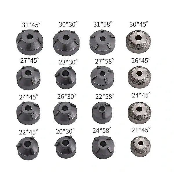 18pcs/set Carbide Valve Grinding Wheel Valve Seat Cutter Broach Head Tool Holder Engine Valve Seat Repair Tool Kit, Made of Diamond - Image 4