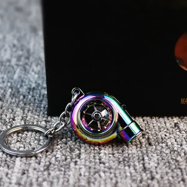 Long Lasting Premium Electric Mini Turbo Turbo Keychain Spinning Turbine Key Multicolor one size, Made of Metal - Image 1