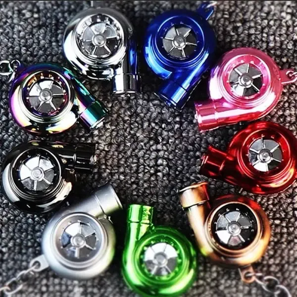 Long Lasting Premium Electric Mini Turbo Turbo Keychain Spinning Turbine Key Multicolor one size, Made of Metal - Image 2