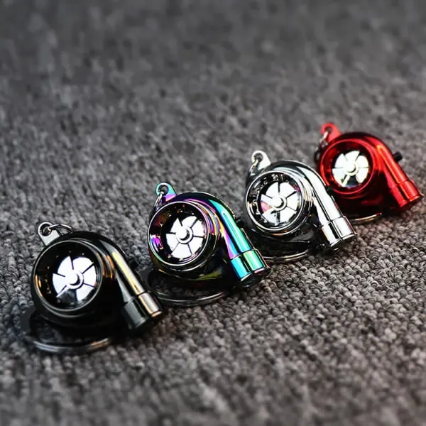 Long Lasting Premium Electric Mini Turbo Turbo Keychain Spinning Turbine Key Multicolor one size, Made of Metal - Image 4