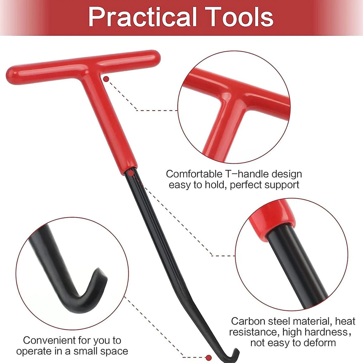 Exhaust pipe spring puller tool, vehicle spring puller, vehicle spring puller, T-handle spring puller, Made of Steel - Image 3