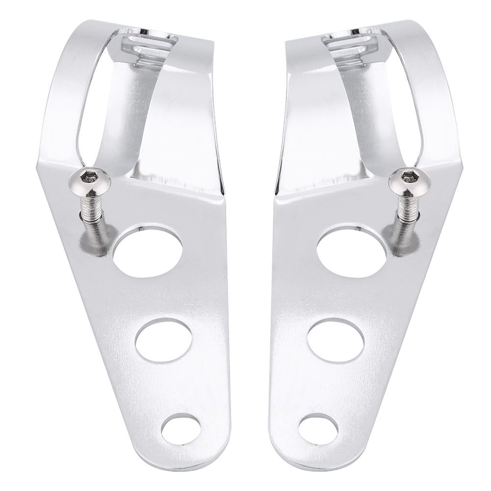 High Quality 35-43mm Motorcycle Headlight Bracket Bracket Fork Tube Clamp Kit Chrome for Chopper Cafe Racer, Made of Iron - Image 1