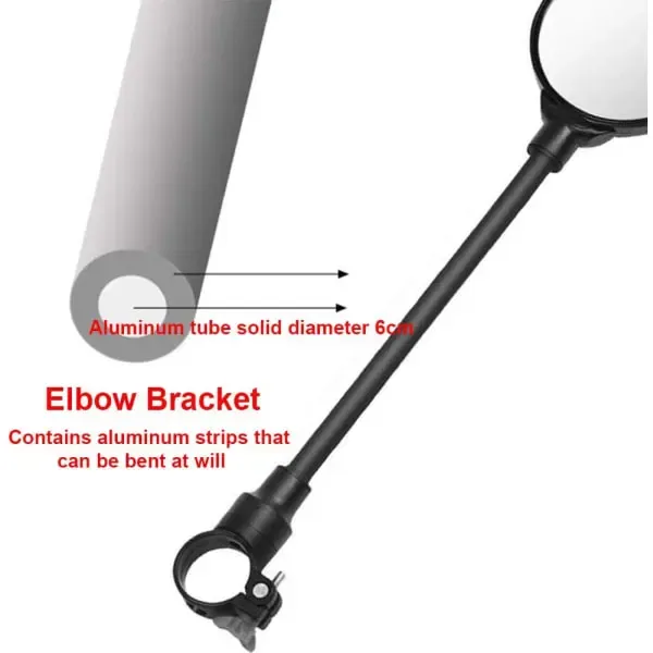 Compatible 2 pieces bicycle rearview mirror with gasket, 360° adjustable handlebar mount, HD wide angle safe cycling for - Image 4