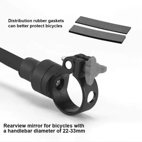 Compatible 2 pieces bicycle rearview mirror with gasket, 360° adjustable handlebar mount, HD wide angle safe cycling for - Image 5