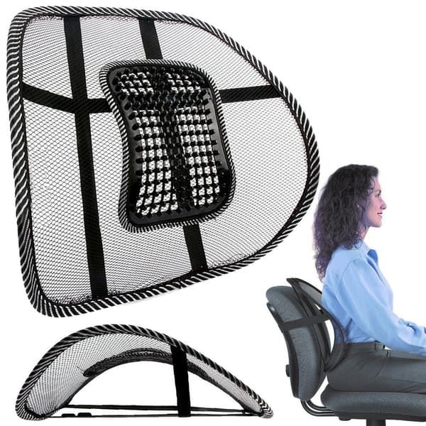 Professional Ergonomic Lumbar Support - Backrest for Chair & Car Seat, Replacement Part, Made of Metal, Black Color - Image 1