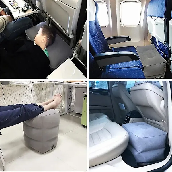 Replacement Airplane sleeping footrest pillow children resting pillow on airplane car, Made of Pvc, Blue Color - Image 1