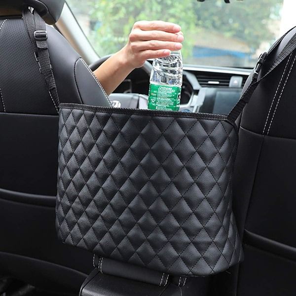 Compatible Car Pocket Tote Holder, Handbag Hook Car Leather Seat Backrest Organizer Backseat Obstacle Pet Child Car Between Two Seats, Black, 1 Pcs - Image 1