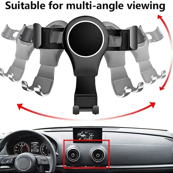 For- A3 8v S3 2014-2019 Mobile Phone Holder Mobile Mount Car Mount Accessories Black, Replacement Part, Made of Aluminum - Image 5