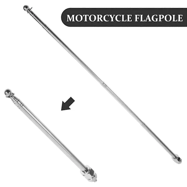 Heavy Duty Replacement Motorcycle Flagpole Handlebar Mount Flagpole Holder Bike Accessories, Made of Steel, Silver Color - Image 4