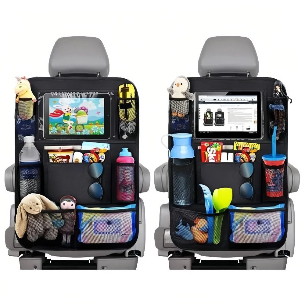 pcs Car Back Seat Storage Bag, Kick Protection Protector with Touch Screen Holder for Tablet, for Children in the Replacement Part - Image 1