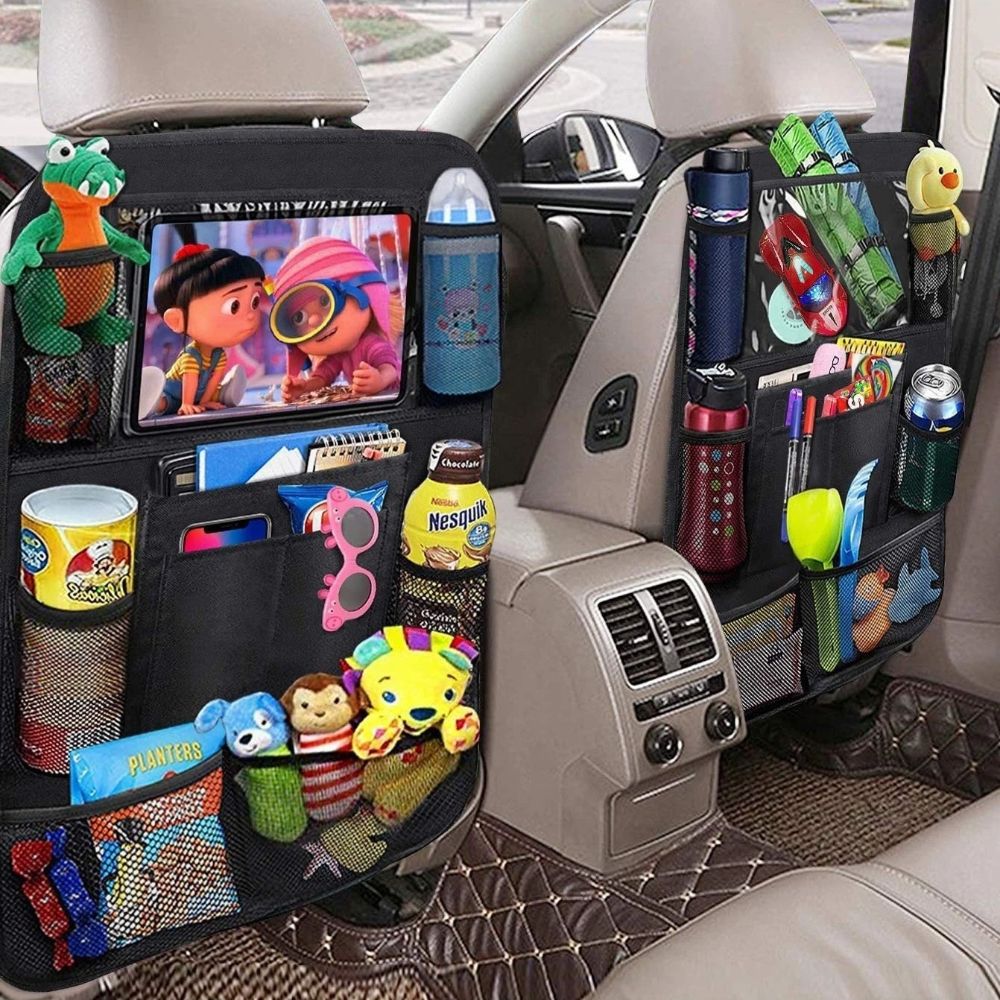 pcs Car Back Seat Storage Bag, Kick Protection Protector with Touch Screen Holder for Tablet, for Children in the Replacement Part - Image 4