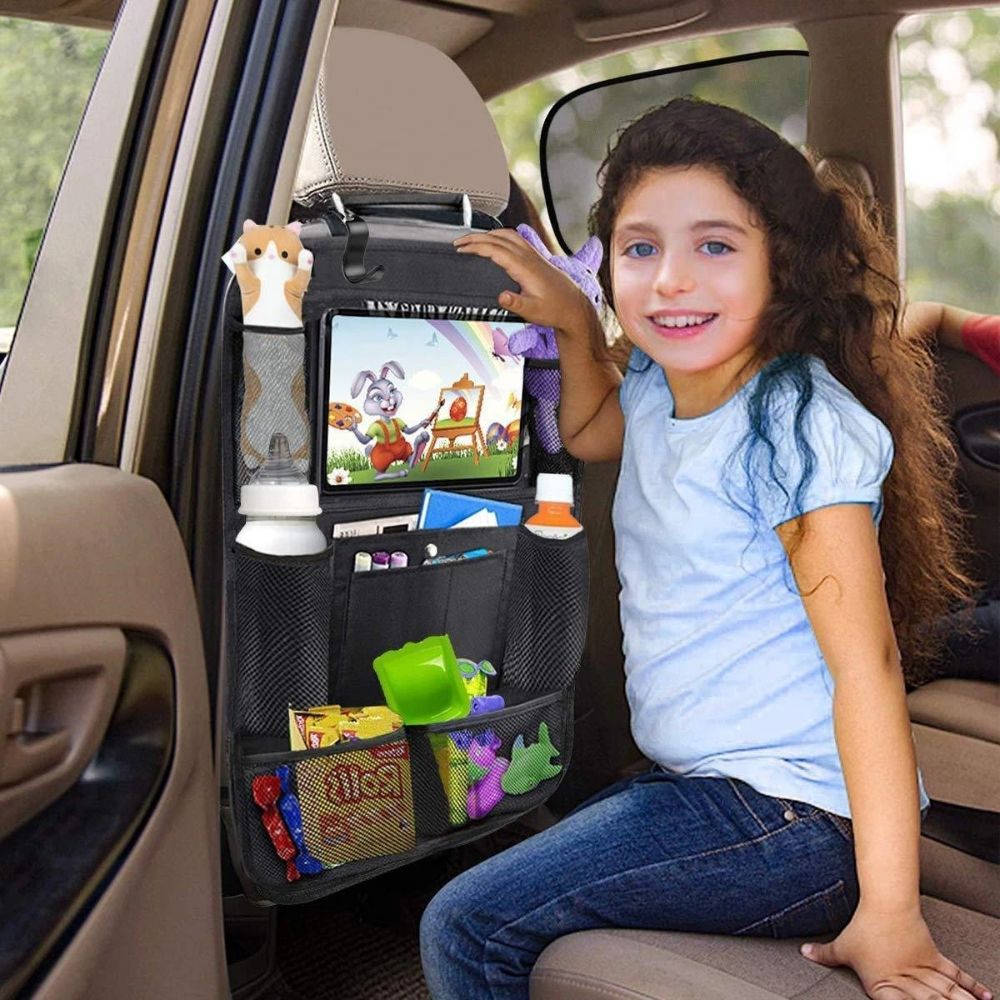 pcs Car Back Seat Storage Bag, Kick Protection Protector with Touch Screen Holder for Tablet, for Children in the Replacement Part - Image 5