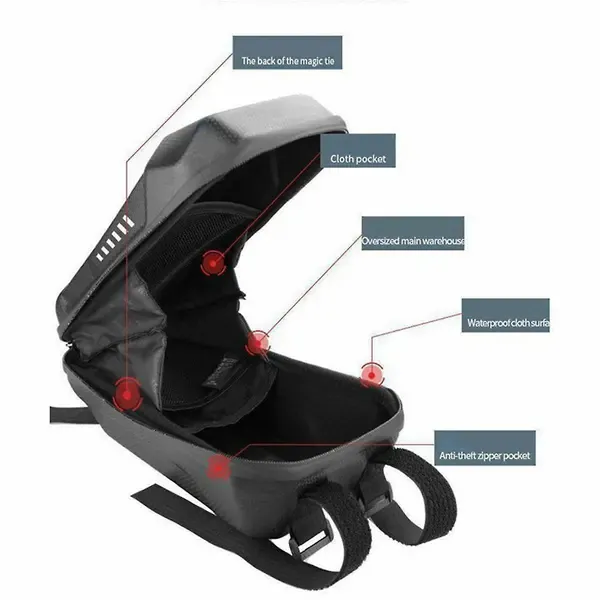 Replacement XJ-2l Electric Scooter Bag Waterproof Storage Bag Scooter Handlebar Bag Universal Scooter Bicycle Fron, Made of Eva, Black Color - Image 2