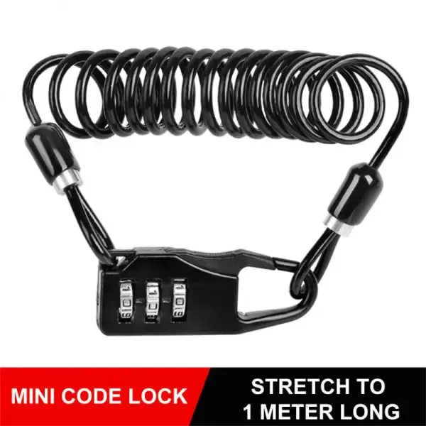Reliable Professional Helmet Lock Portable Steel Cable Lock 3-Digit Password Combination, Black Color, Great Value - Image 5