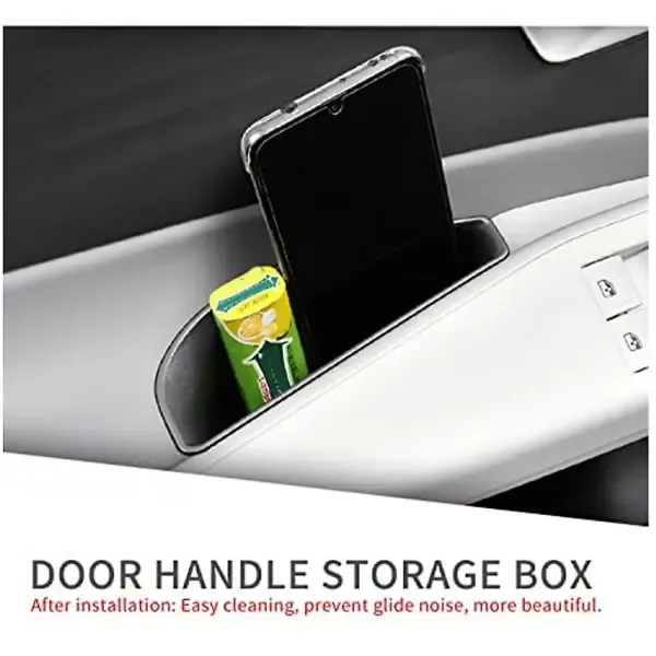Premium 4pcs - Id.4 Id4 Id 4 Door Handle Storage Box Accessories, Replacement Part, Made of Plastic, Black Color - Image 3
